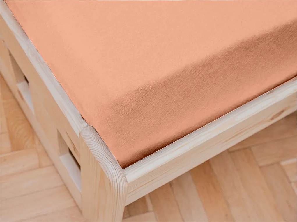 PrzytulneMieszkanie.pl Jersey prześcieradło dziecięce morelowe 70x140
