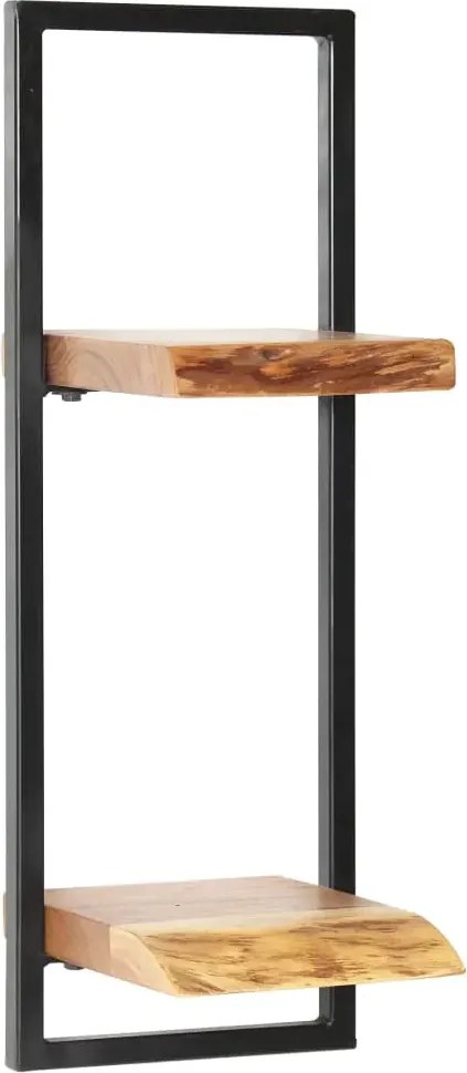 Brązowy zestaw drewnianych modułowych półek ściennych - Davero