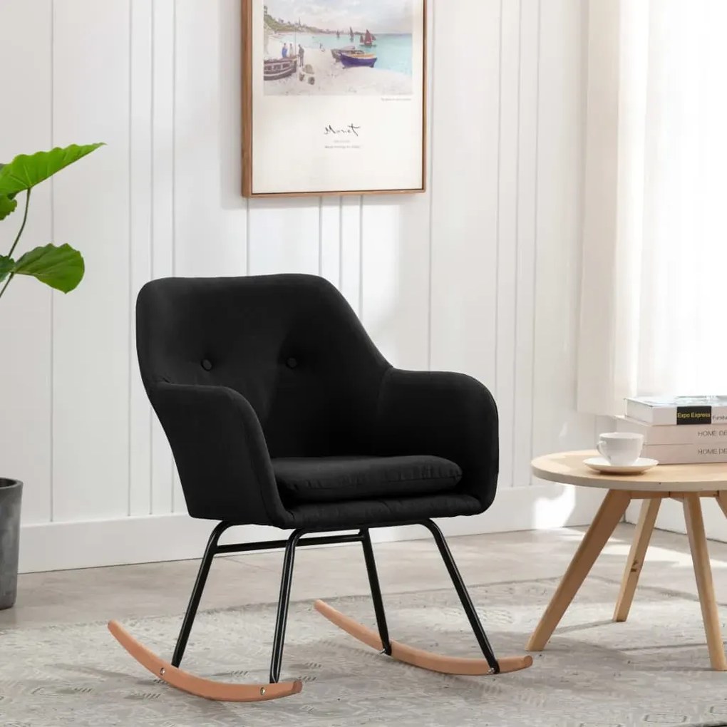 Czarny nowoczesny fotel bujany – Wacio