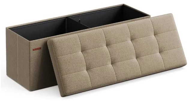 Stołek ze schowkiem OTTOMAN 110x38 cm, jasnobrązowy