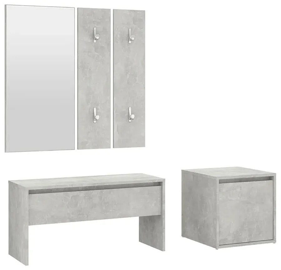 Minimalistyczny komplet mebli do przedpokoju beton R9-T79