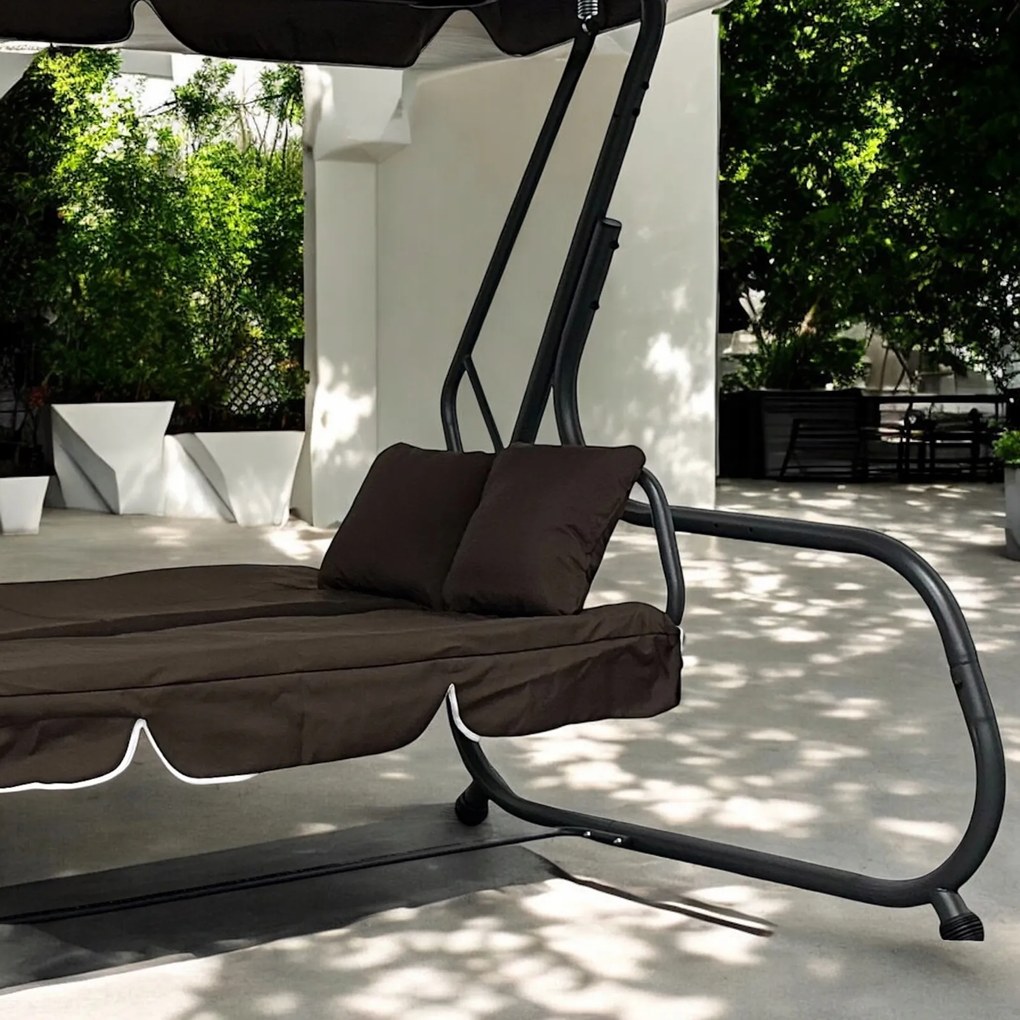 Bujana huśtawka do ogrodu wolnostojąca Nepal MAS-4026 brąz