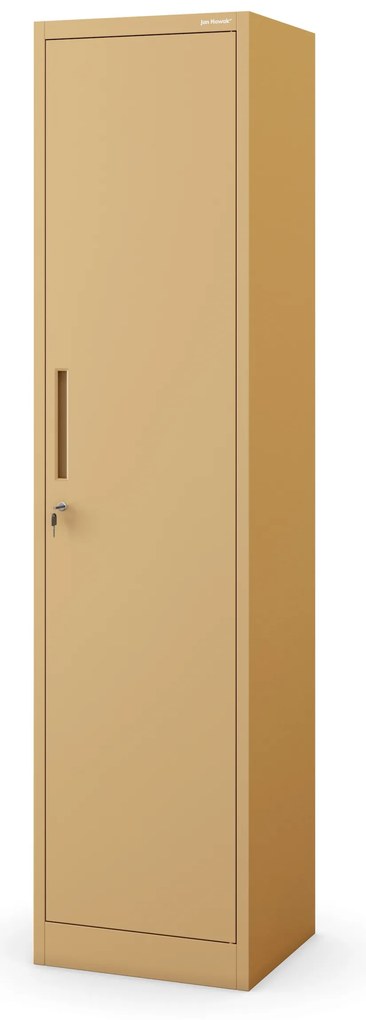 Szafa biurowa metalowa na akta, wąska, beżowa, 450x1850x400 mm: ALEX Fresh Style
