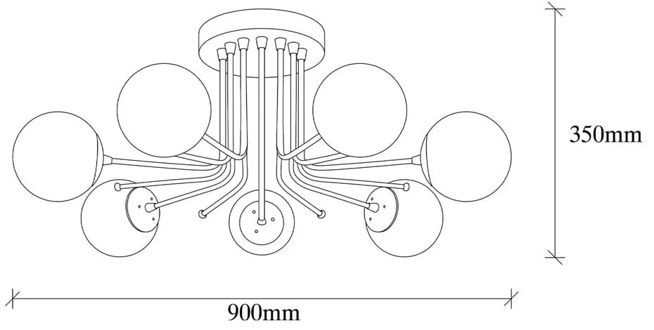 Lampa sufitowa w biało-złotym kolorze ze szklanym kloszem ø 15 cm Daisy – Opviq lights