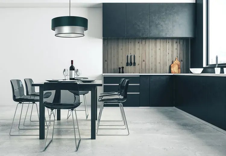 Srebrno-zielona nowoczesna lampa wisząca - S417 M9-H41