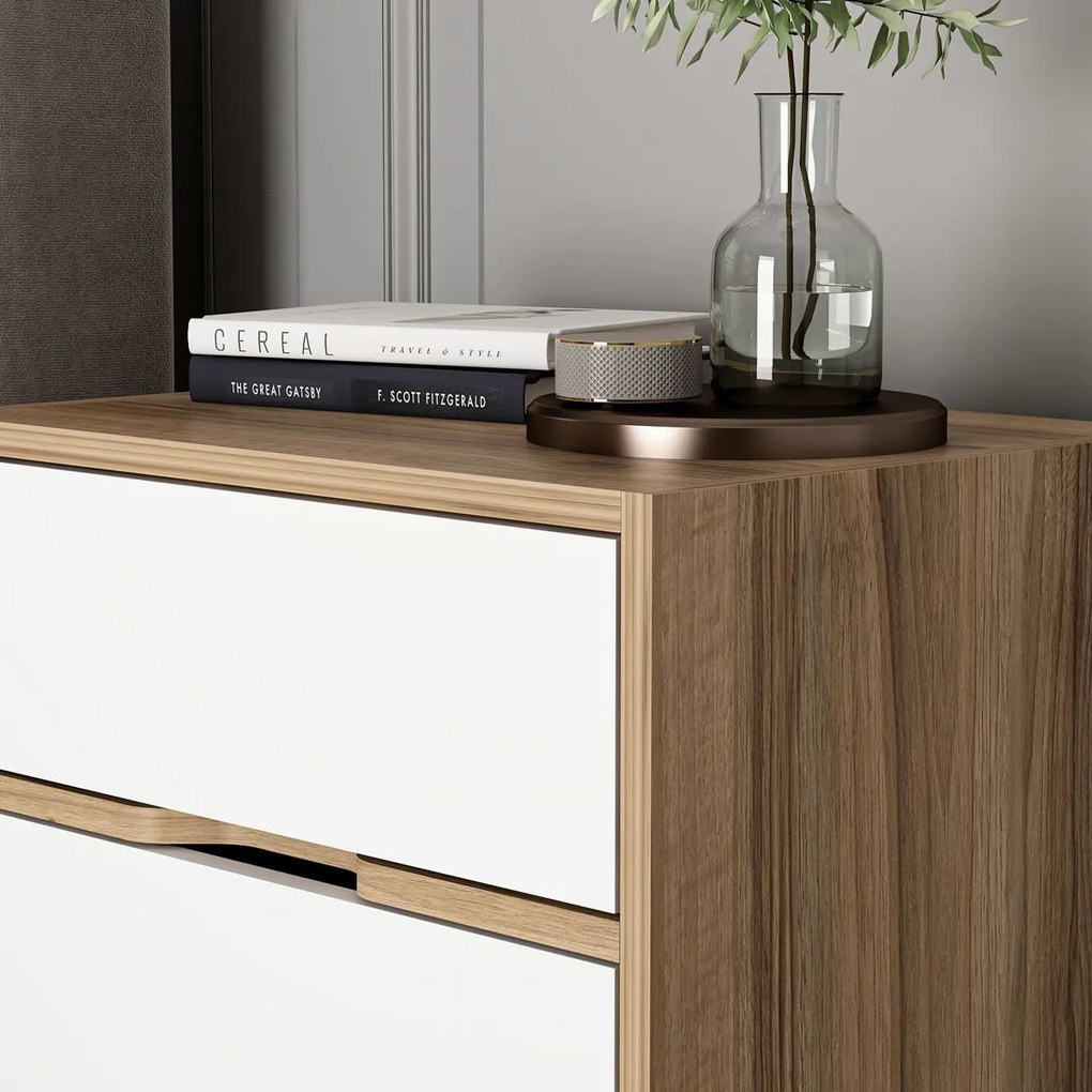 Stolik nocny Elina Walnut White