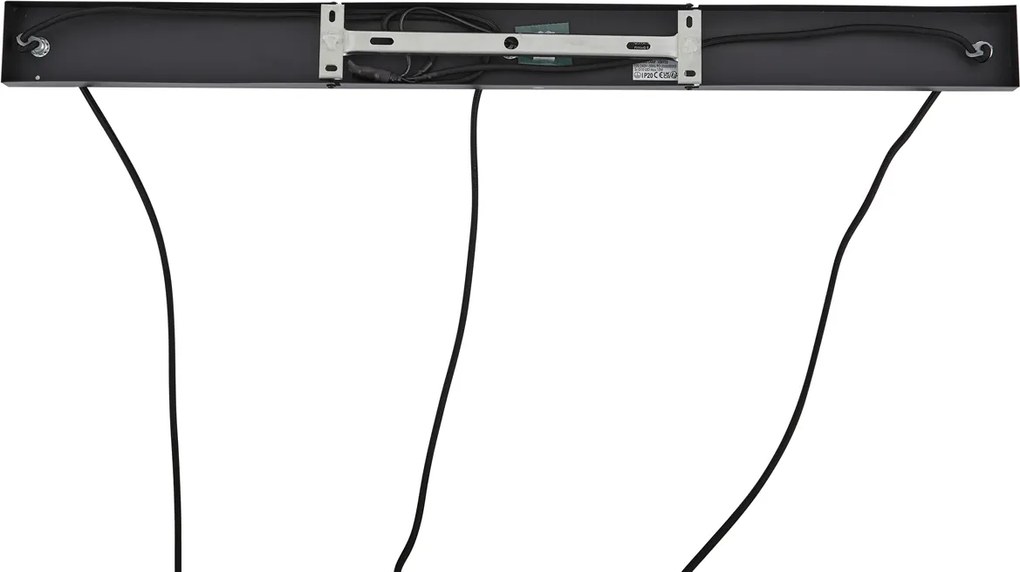 Designerska lampa wisząca czarna z tęczowym szkłem prostokątna 3-źródła światła - Mallon