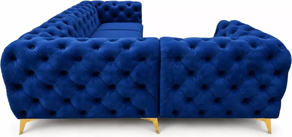Narożnik pikowany Chesterfield Moet 202x262 cm glamour luksusowy do salonu