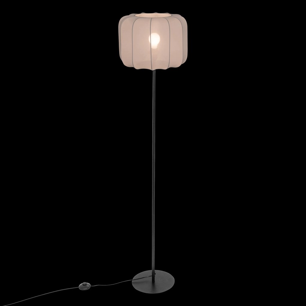 Lampka stojąca do salonu TOBIE z bawełnianym abażurem, Ø 37 x 150 cm