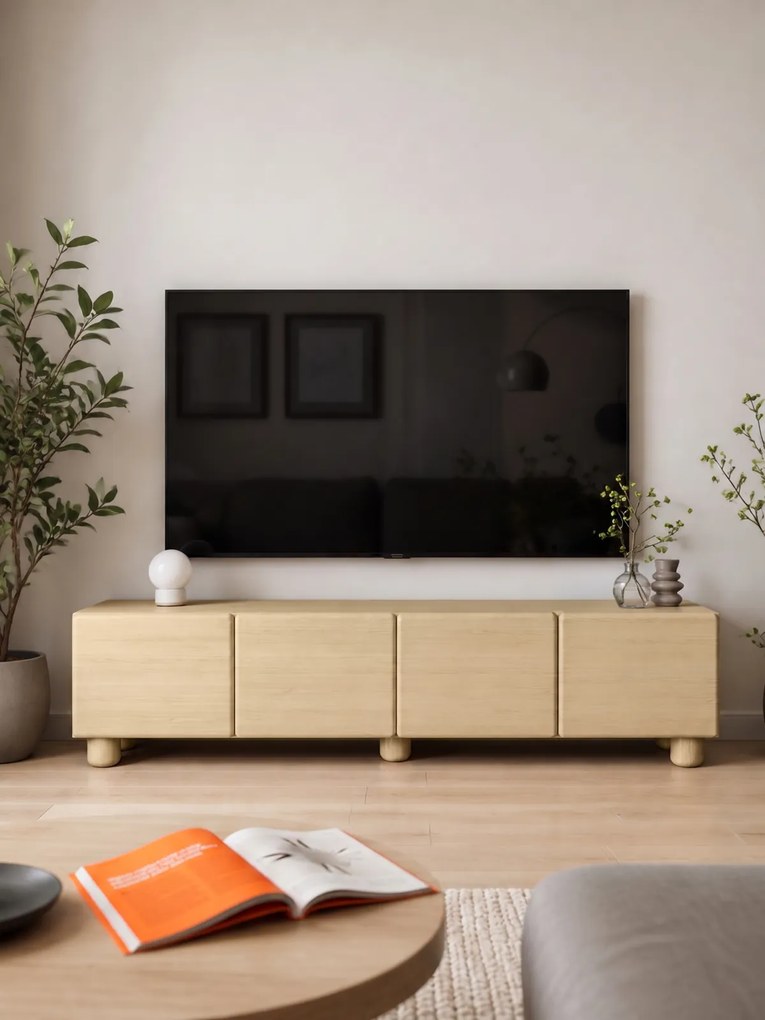 Szafka RTV Arlo 200 cm czterodrzwiowa - dąb vicenza