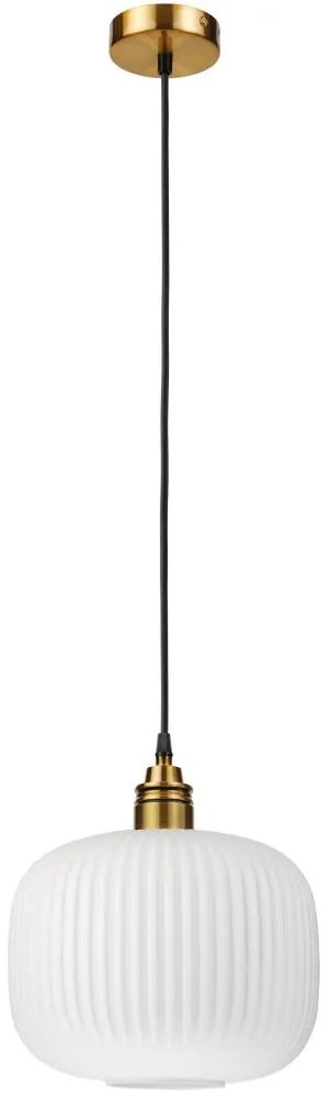 Lampa wisząca na przewodzie HECTOR 1xE27/15W/230V biały/mosiężny śr. 25 cm