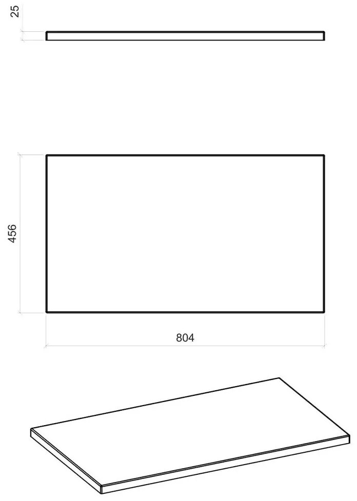 Prostokątny blat łazienkowy G0-K23