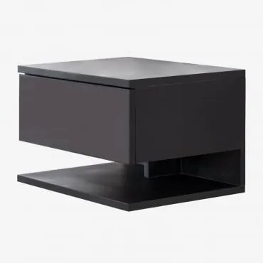 Nocna Szafka Wisząca Prostokątna 40x30 Cm Z Szufladą Griviza Czarna - Sklum