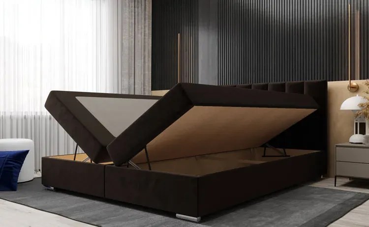 Dwuosobowe Łóżko Pluszowe Z Zagłówkiem 140X200 F2-R18