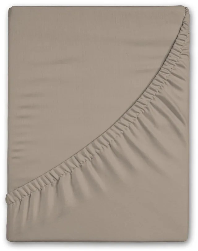 Brązowe flanelowe prześcieradło z gumką 90x200 cm – Good Morning