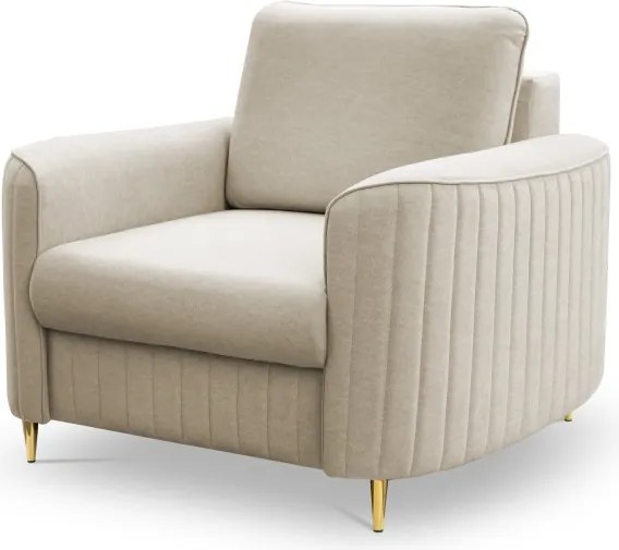 Fotel LAREN na stalowych nogach z oparciem i podłokietnikami w tkaninie CASTEL 03