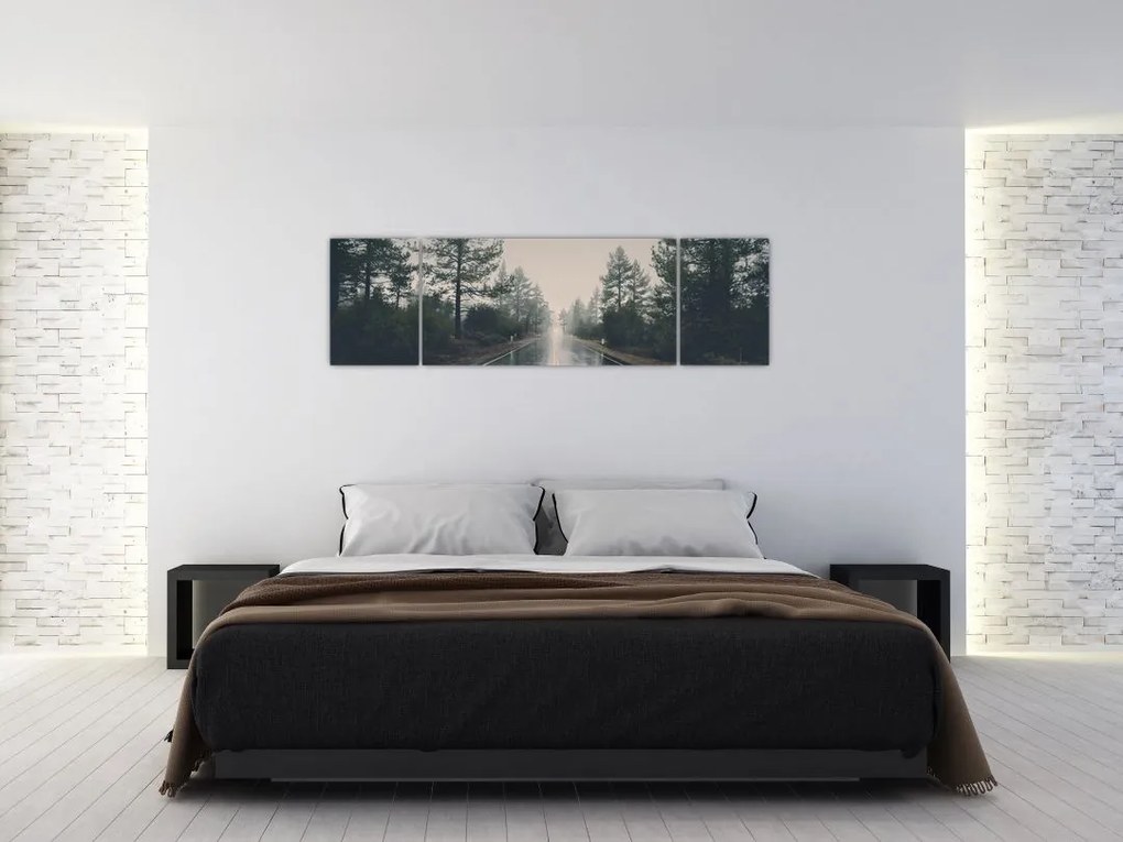 Obraz drogi w deszczu (170x50 cm)