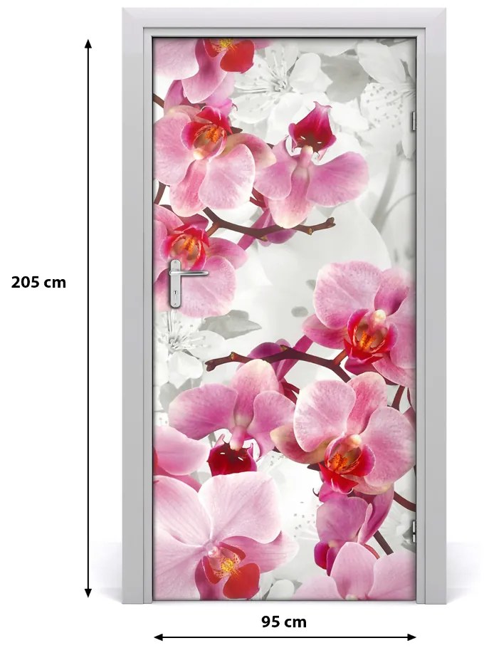 Okleina Naklejka fototapeta na drzwi Różowa orchidea