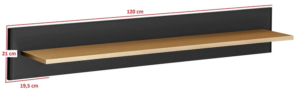 Meblościanka FAME czarny mat/złota FURNIVAL
