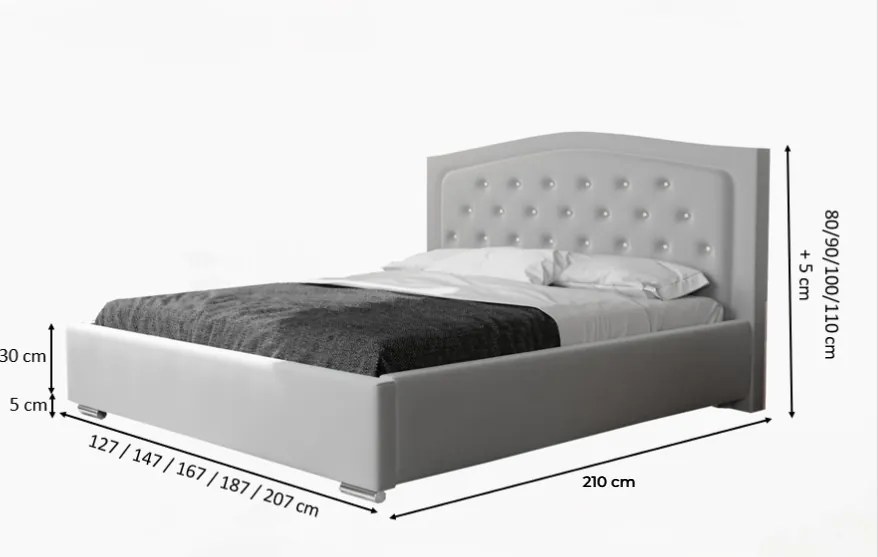 Łóżko sypialniane GLAMOUR SLIM - 180x200