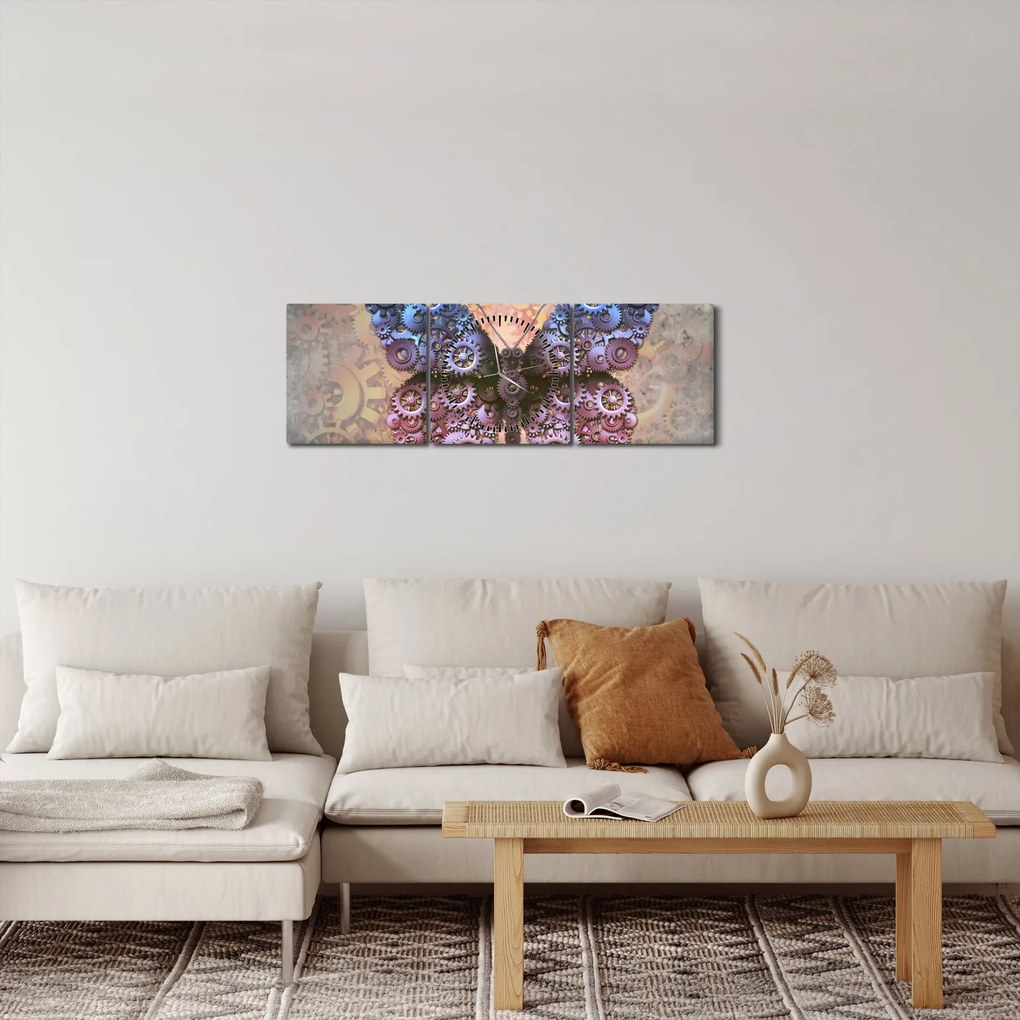 Obraz - Steampunk motyl (z zegarem) (90x30 cm)