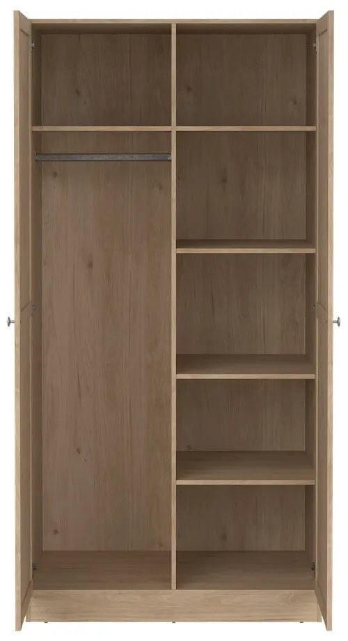 Szafa w dekorze dębu w naturalnym kolorze 99x200x62 cm Billund – Tvilum