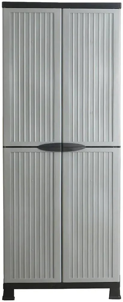 Szara dwudrzwiowa szafa gospodarcza A9-N05