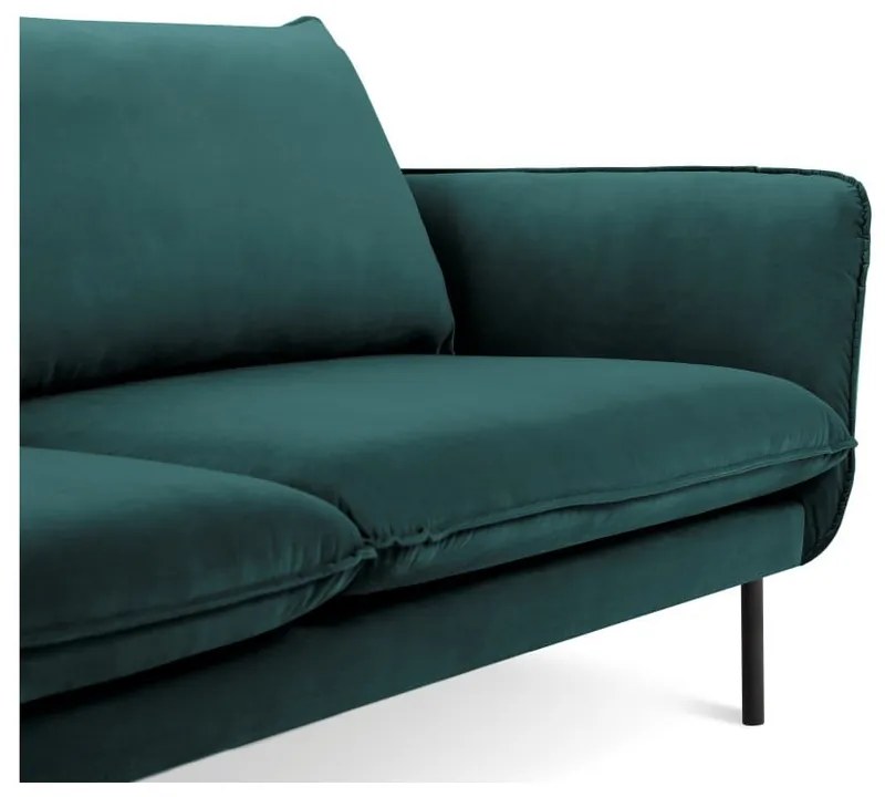 Ciemnozielona aksamitna sofa Cosmopolitan Design Vienna, 230 cm