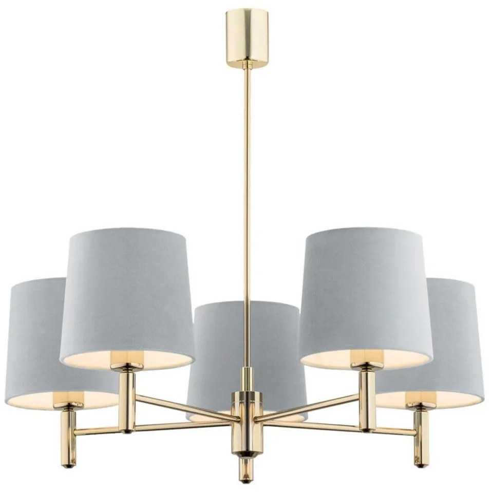 Argon 2085 - Lampa sufitowa PONTE 5xE27/15W/230V mosiądz/niebieska