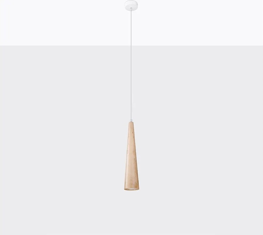 Lampy wiszące skandynawski Ravo, drewno - 1 źródło światła 4000K - L.8 x H.120 cm - naturalne drewno