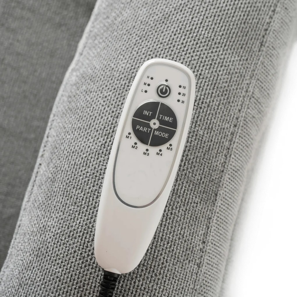 Fotel Masujący BOX 2 Rozkładany z Podnóżkiem Szary Nowoczesny