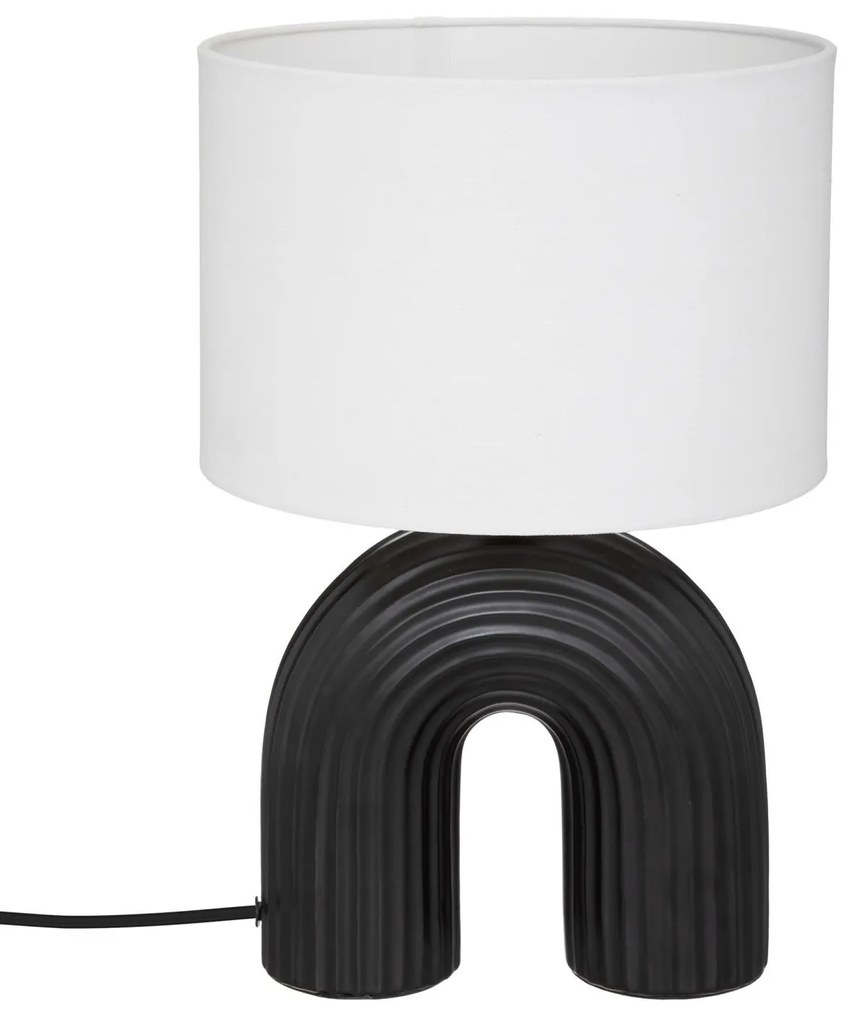 Lampa z abażurem Eidel i z ceramiczną podstawą, 40,5 cm