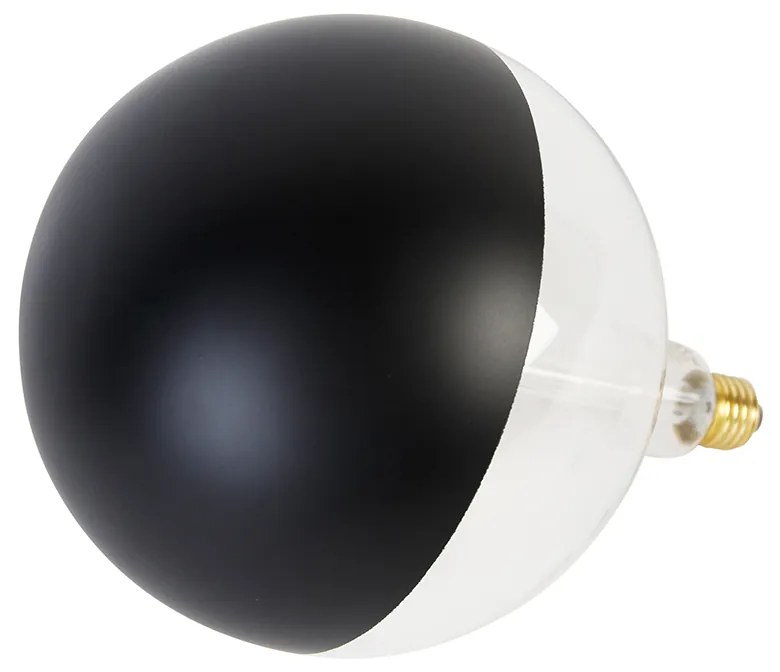 Żarówka LED E27 z możliwością ściemniania, szkło lustrzane G200, czarna, 6W, 360lm, 1800K