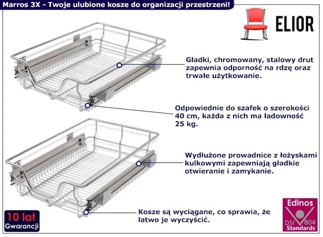 2 sztuki stalowego kosza cargo - Delvid 3X