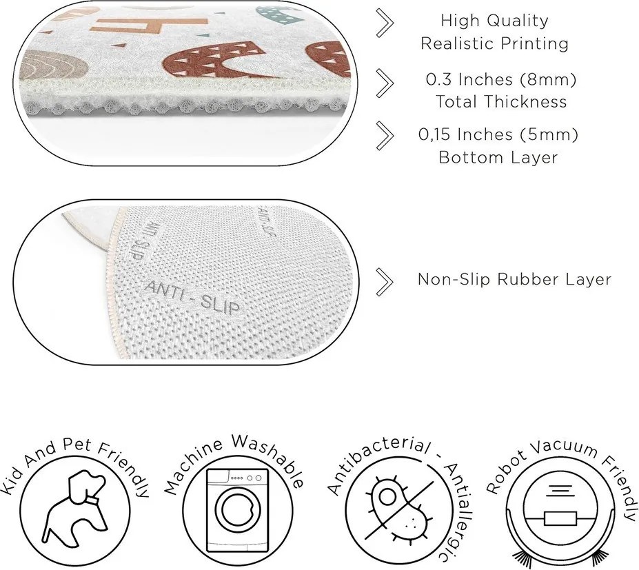 Dziecięcy dywan do zabawy odpowiedni do prania ø120 cm Happy Numbers – Mila Home