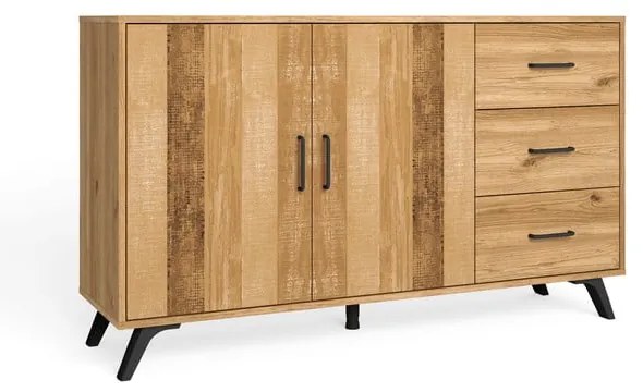 Niska komoda w dekorze dębu 136x81 cm Nordic – Marckeric