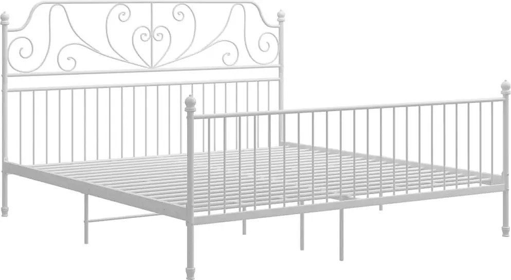 Białe metalowe łózko 160x200 cm T3-E45