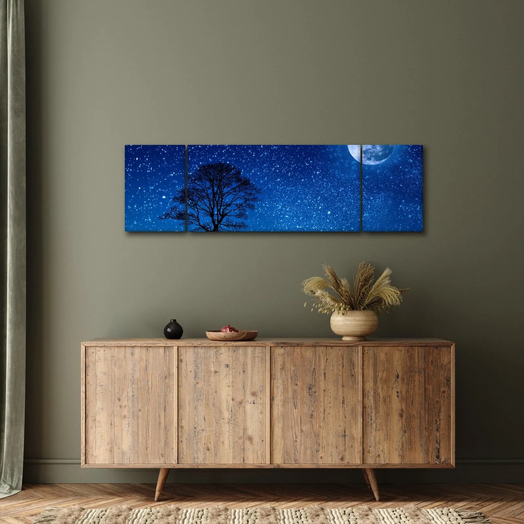 Obraz wilka wyjącego do księżyca (170x50 cm)