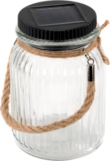 Szklana lampa solarna LED na balkon i taras, 15,5 cm