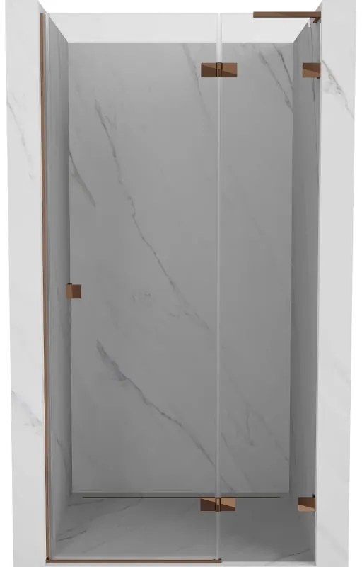 Mexen Lunar L drzwi prysznicowe uchylne prawe 85 cm, transparent, różowe złoto - 834L-085-000-60-00-P