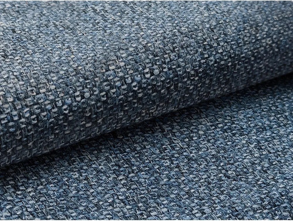 Niebieskie tapicerowane łóżko dwuosobowe ze schowkiem i stelażem 180x200 cm Mano – Makamii