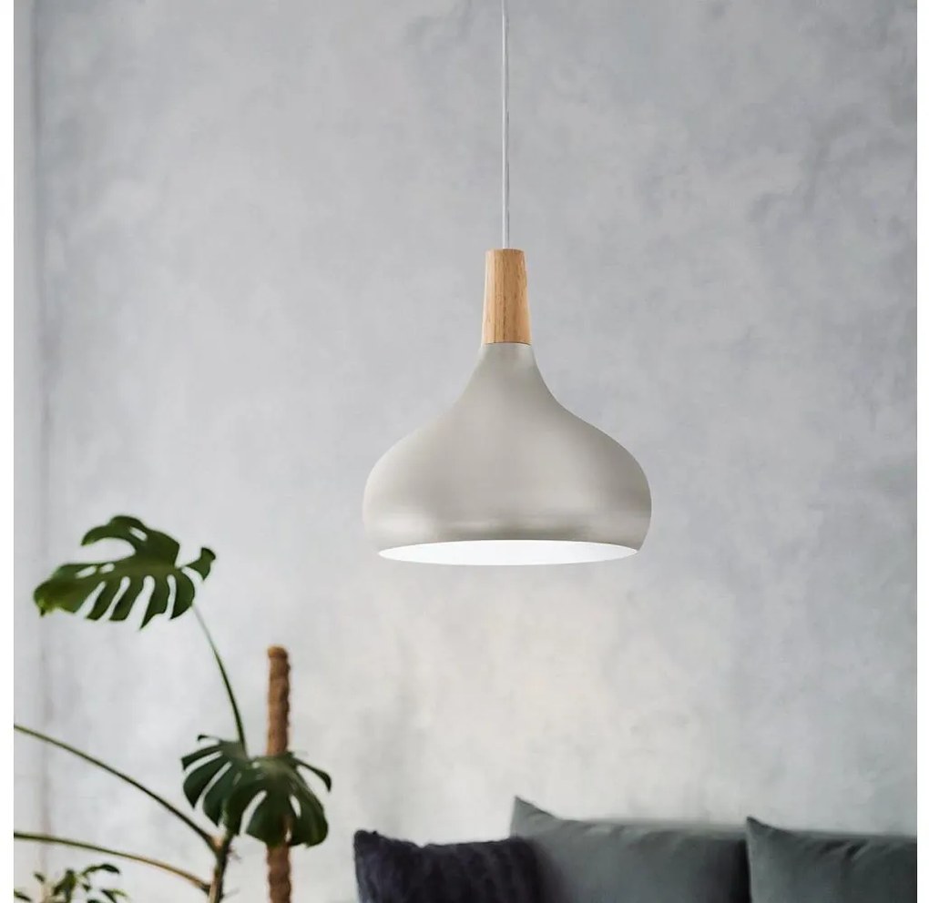 Eglo 901181 - lampa wisząca na przewodzie SABINAR 1xE27/60W/230V średnica 28 cm srebrna