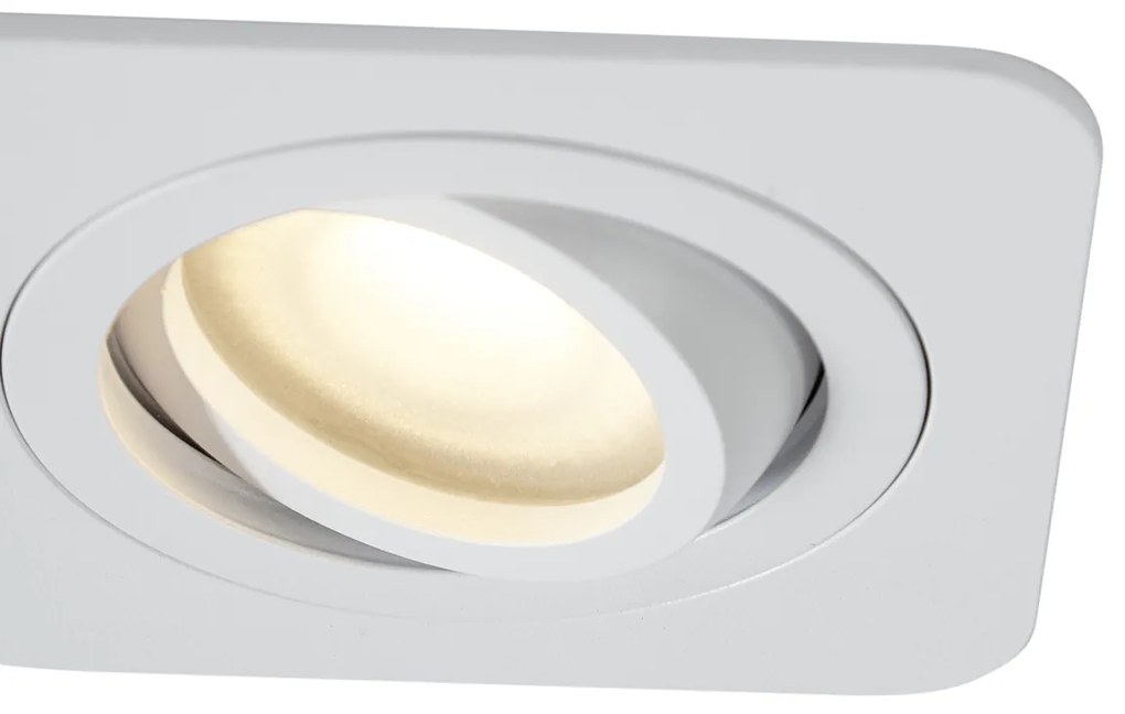 Zewnetrzna Zestaw 6 okrągłych reflektorów wpuszczanych białych GU10 50 mm, obrotowych i przechylanych IP44 - Alberto Nowoczesny Oswietlenie zewnetrzne