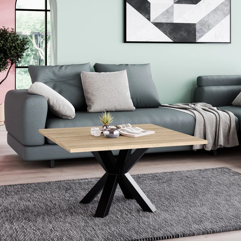 Kwadratowy stolik kawowy Noe z blatem 60x60 cm