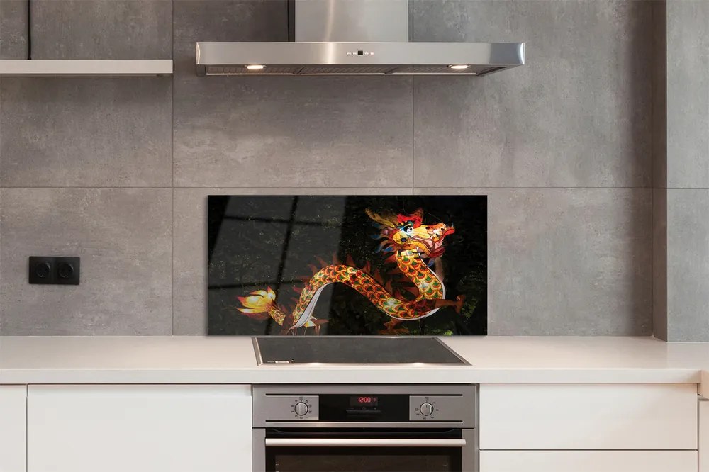 Szklany Panel Świecący Smok Japoński