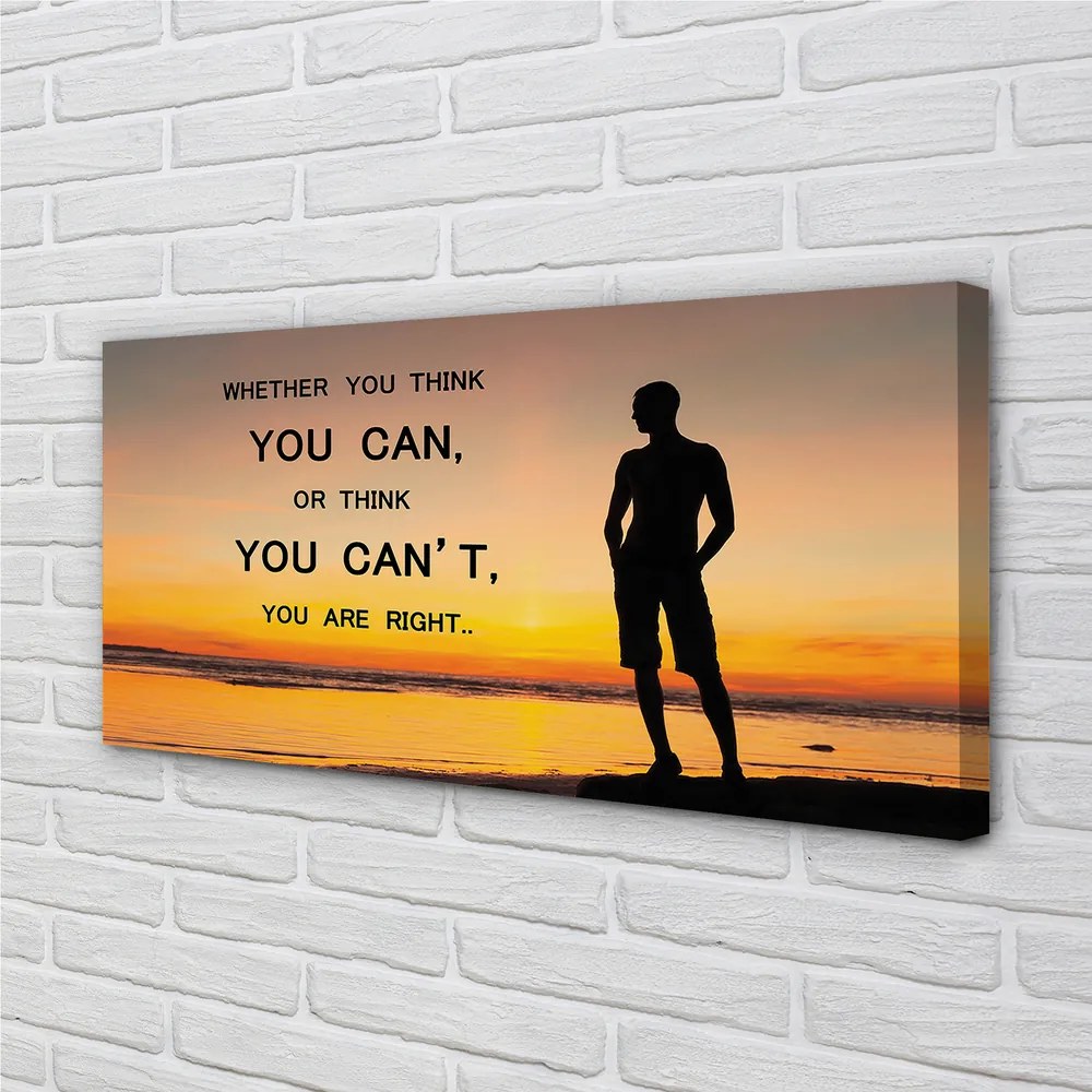 Zdjęcie na płótnie Napis na tle Morza