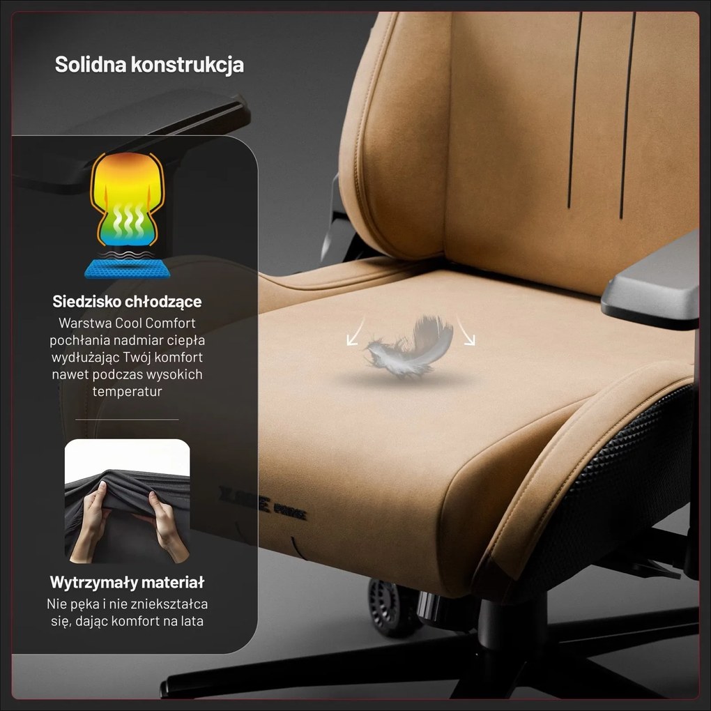 Fotel gamingowy materiałowy Diablo X-One Prime Normal Size, Camel Brown