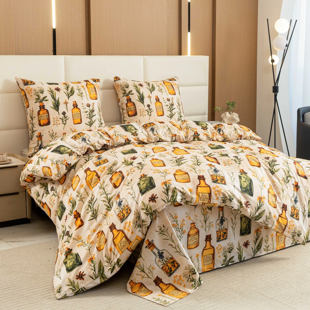 PrzytulneMieszkanie.pl PrzytulneMieszkanie.pl Pościel z mikrofibry APOTHECARY kremowe Rozmiar pościeli: 70 x 90 cm | 140 x 220 cm