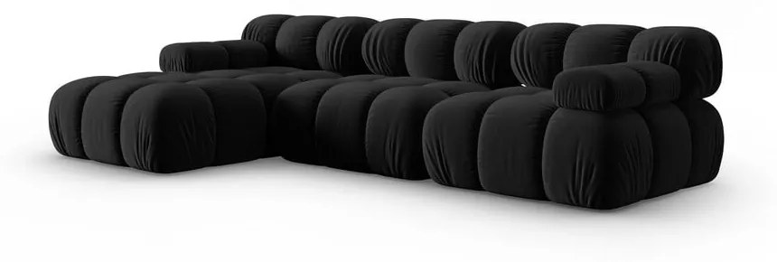 Czarna aksamitna sofa 285 cm Bellis – Micadoni Home