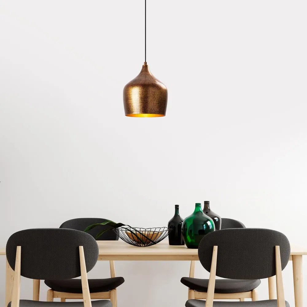 Lampa wisząca w kolorze miedzi z metalowym kloszem ø 20 cm Murek – Opviq lights